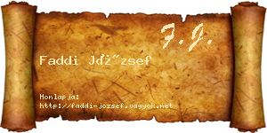 Faddi József névjegykártya